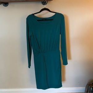 EUC Banana Republic Emerald Green Faux Wrap Dress size S